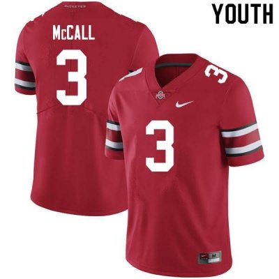 NCAA Ohio State Buckeyes Youth #3 Demario McCall Scarlet Nike Football College Jersey XOX5045MT